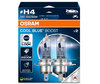 Lâmpadas H4 Osram Cool Blue Boost 5500K efeito xénon ref: 62193CBB-2HB em embalagem de 2 lâmpadas