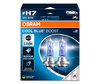 Lâmpadas H7 Osram Cool Blue Boost 5 500K efeito xénon ref: 62210CBB-2HB em embalagem de 2 lâmpadas