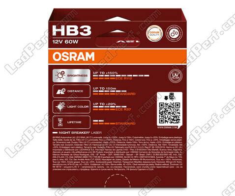 Pack de 2 Lâmpadas HB3 Osram Night Breaker Laser +150% - 9005NL-2HB