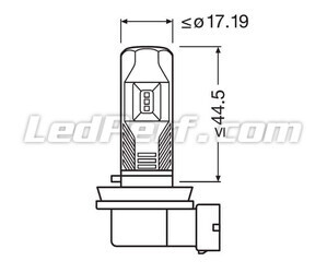 Conjunto de Dimensões de Lâmpada LED H11 Osram LEDriving HL Easy para Faróis de nevoeiro