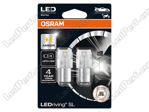 Lâmpadas LED laranjas P21/5W Osram LEDriving® SL - BAY15d