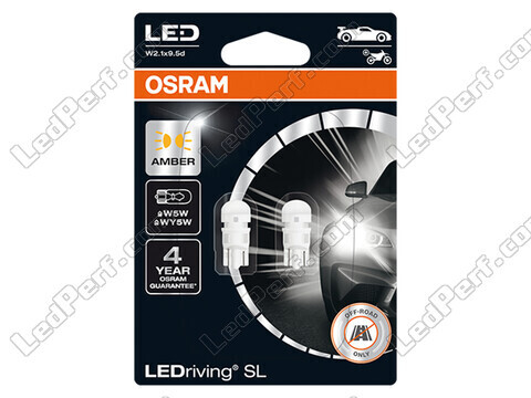 Lâmpadas LED laranjas W5W / WY5W Osram LEDriving® SL - W2.1x9.5d