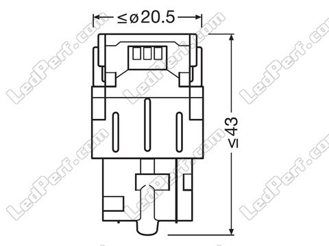 Lâmpadas LED laranjas W21W / WY21W Osram LEDriving® SL - W3x16d