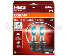 Pack de 2 Lâmpadas HB3 Osram Night Breaker Laser +150% - 9005NL-2HB